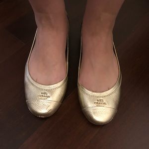 Coach gold color shoes